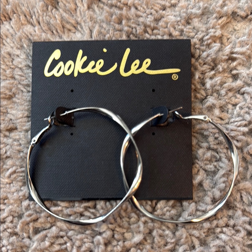 Cookie Lee Silver Hoop Earrings